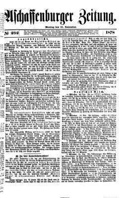 Aschaffenburger Zeitung Montag 25. November 1878