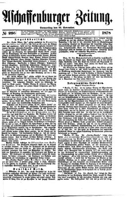 Aschaffenburger Zeitung Donnerstag 28. November 1878