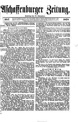 Aschaffenburger Zeitung Samstag 30. November 1878