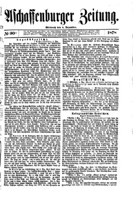 Aschaffenburger Zeitung Mittwoch 4. Dezember 1878