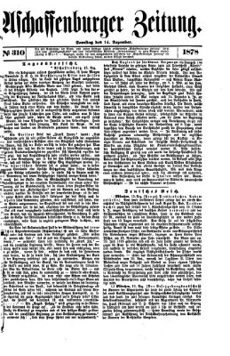 Aschaffenburger Zeitung Samstag 14. Dezember 1878