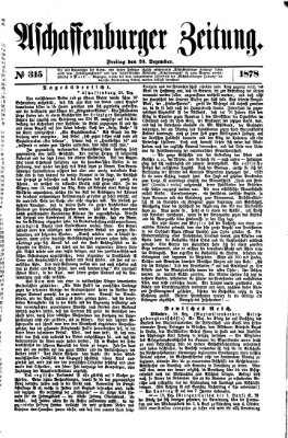 Aschaffenburger Zeitung Freitag 20. Dezember 1878