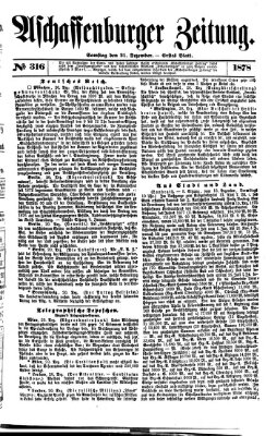 Aschaffenburger Zeitung Samstag 21. Dezember 1878