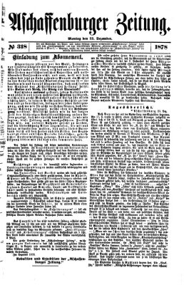 Aschaffenburger Zeitung Montag 23. Dezember 1878