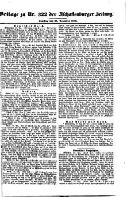 Aschaffenburger Zeitung Samstag 28. Dezember 1878