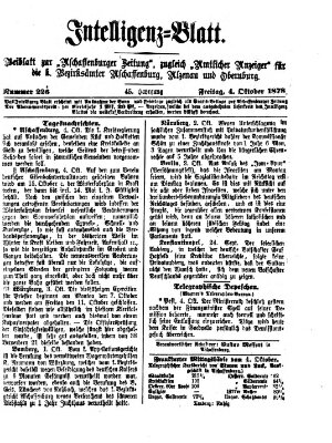 Aschaffenburger Zeitung. Intelligenz-Blatt : Beiblatt zur Aschaffenburger Zeitung ; zugleich amtlicher Anzeiger für die K. Bezirksämter Aschaffenburg, Alzenau und Obernburg (Aschaffenburger Zeitung) Freitag 4. Oktober 1878