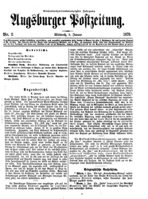 Augsburger Postzeitung Mittwoch 2. Januar 1878