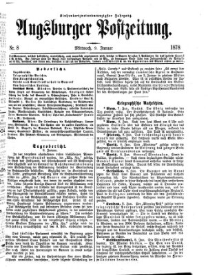 Augsburger Postzeitung Mittwoch 9. Januar 1878