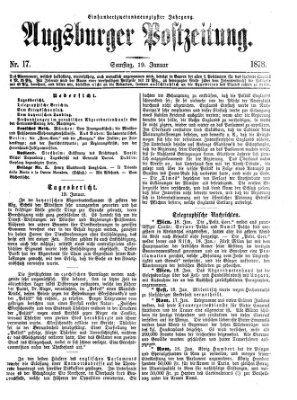 Augsburger Postzeitung Samstag 19. Januar 1878