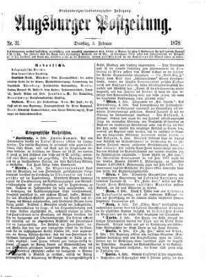 Augsburger Postzeitung Dienstag 5. Februar 1878