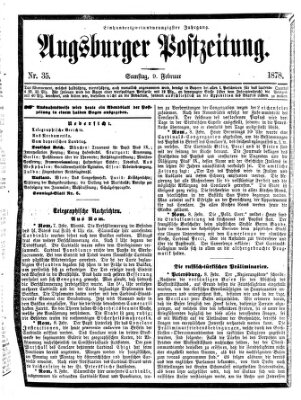 Augsburger Postzeitung Samstag 9. Februar 1878