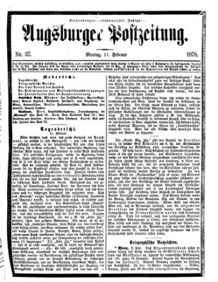 Augsburger Postzeitung Montag 11. Februar 1878