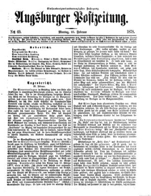 Augsburger Postzeitung Montag 25. Februar 1878