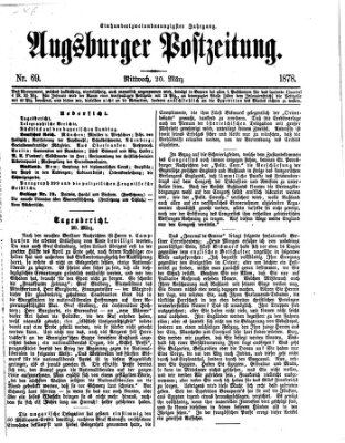 Augsburger Postzeitung Mittwoch 20. März 1878