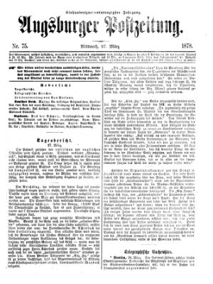 Augsburger Postzeitung Mittwoch 27. März 1878