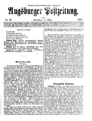 Augsburger Postzeitung Donnerstag 28. März 1878