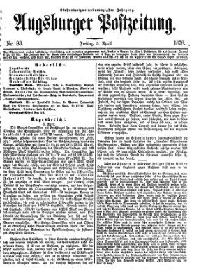 Augsburger Postzeitung Freitag 5. April 1878