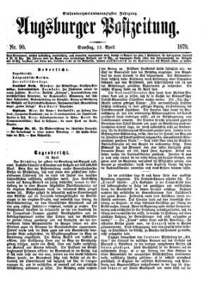 Augsburger Postzeitung Samstag 13. April 1878