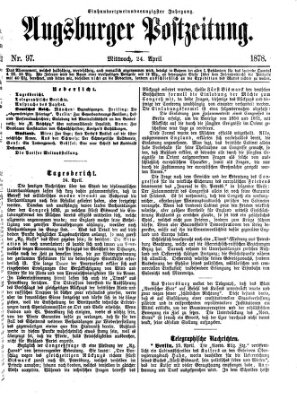 Augsburger Postzeitung Mittwoch 24. April 1878