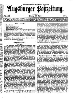 Augsburger Postzeitung Montag 29. April 1878