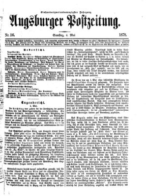 Augsburger Postzeitung Samstag 4. Mai 1878