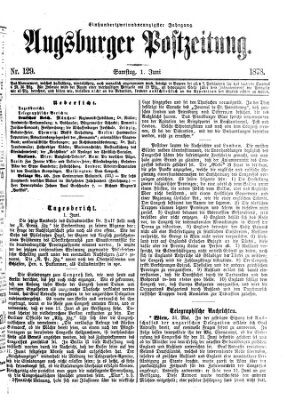 Augsburger Postzeitung Samstag 1. Juni 1878