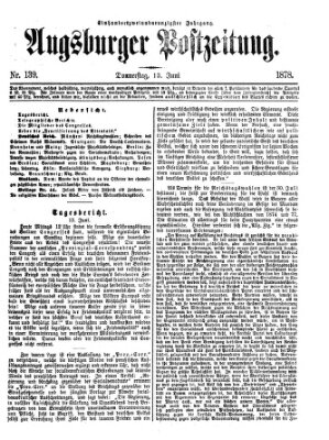 Augsburger Postzeitung Donnerstag 13. Juni 1878