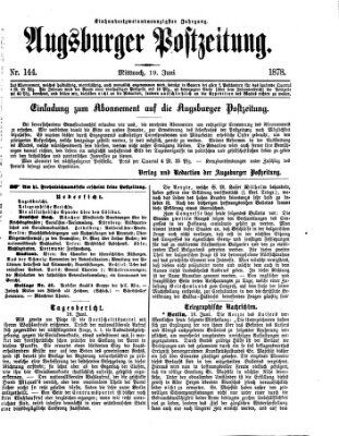 Augsburger Postzeitung Mittwoch 19. Juni 1878