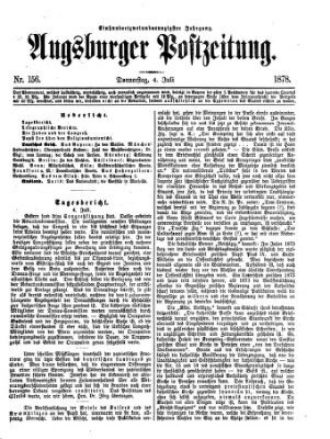 Augsburger Postzeitung Donnerstag 4. Juli 1878