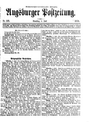 Augsburger Postzeitung Samstag 6. Juli 1878