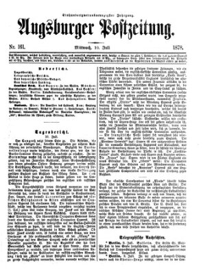 Augsburger Postzeitung Mittwoch 10. Juli 1878