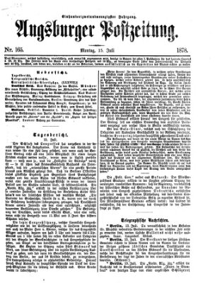 Augsburger Postzeitung Montag 15. Juli 1878