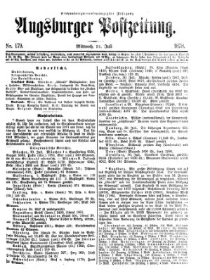 Augsburger Postzeitung Mittwoch 31. Juli 1878