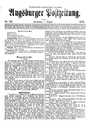 Augsburger Postzeitung Donnerstag 1. August 1878