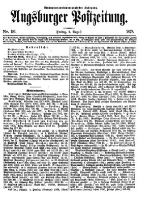 Augsburger Postzeitung Freitag 2. August 1878