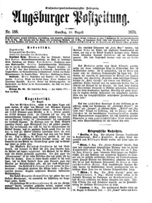 Augsburger Postzeitung Samstag 10. August 1878