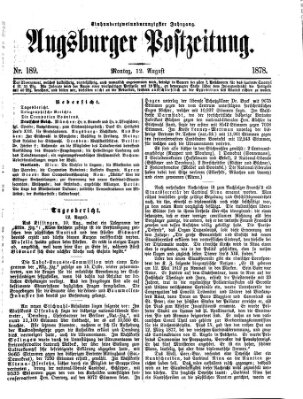 Augsburger Postzeitung Montag 12. August 1878