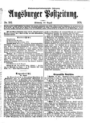 Augsburger Postzeitung Mittwoch 28. August 1878