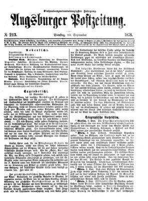 Augsburger Postzeitung Dienstag 10. September 1878