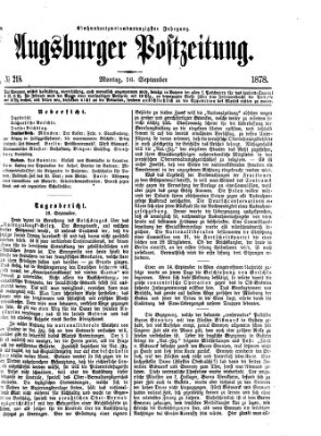 Augsburger Postzeitung Montag 16. September 1878