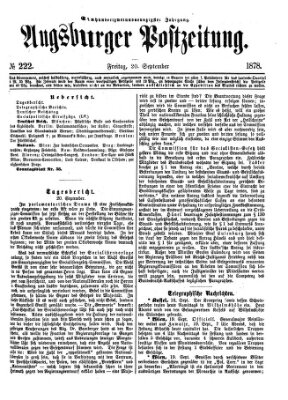 Augsburger Postzeitung Freitag 20. September 1878