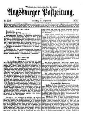 Augsburger Postzeitung Samstag 21. September 1878