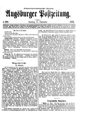 Augsburger Postzeitung Samstag 28. September 1878