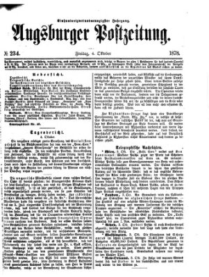 Augsburger Postzeitung Freitag 4. Oktober 1878