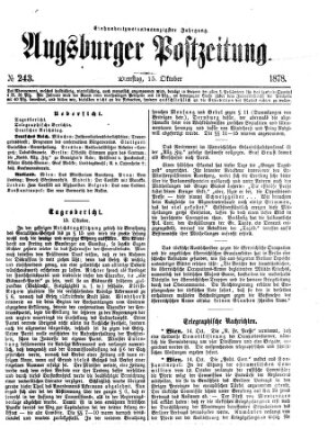 Augsburger Postzeitung Dienstag 15. Oktober 1878