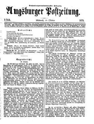 Augsburger Postzeitung Mittwoch 16. Oktober 1878