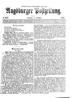 Augsburger Postzeitung Samstag 19. Oktober 1878