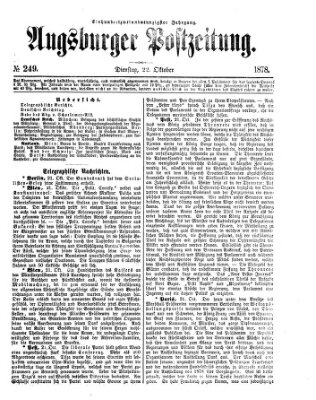 Augsburger Postzeitung Dienstag 22. Oktober 1878