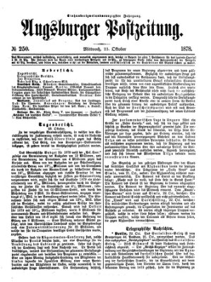 Augsburger Postzeitung Mittwoch 23. Oktober 1878