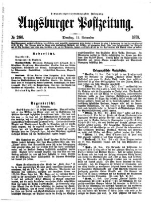 Augsburger Postzeitung Dienstag 12. November 1878